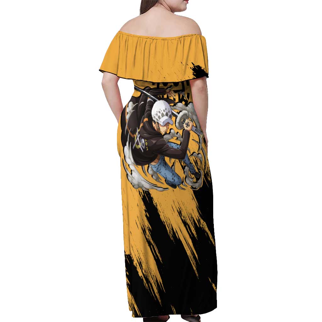 Trafalgar D. Water Law - One Piece Off Shoulder Maxi Dress Anime Style