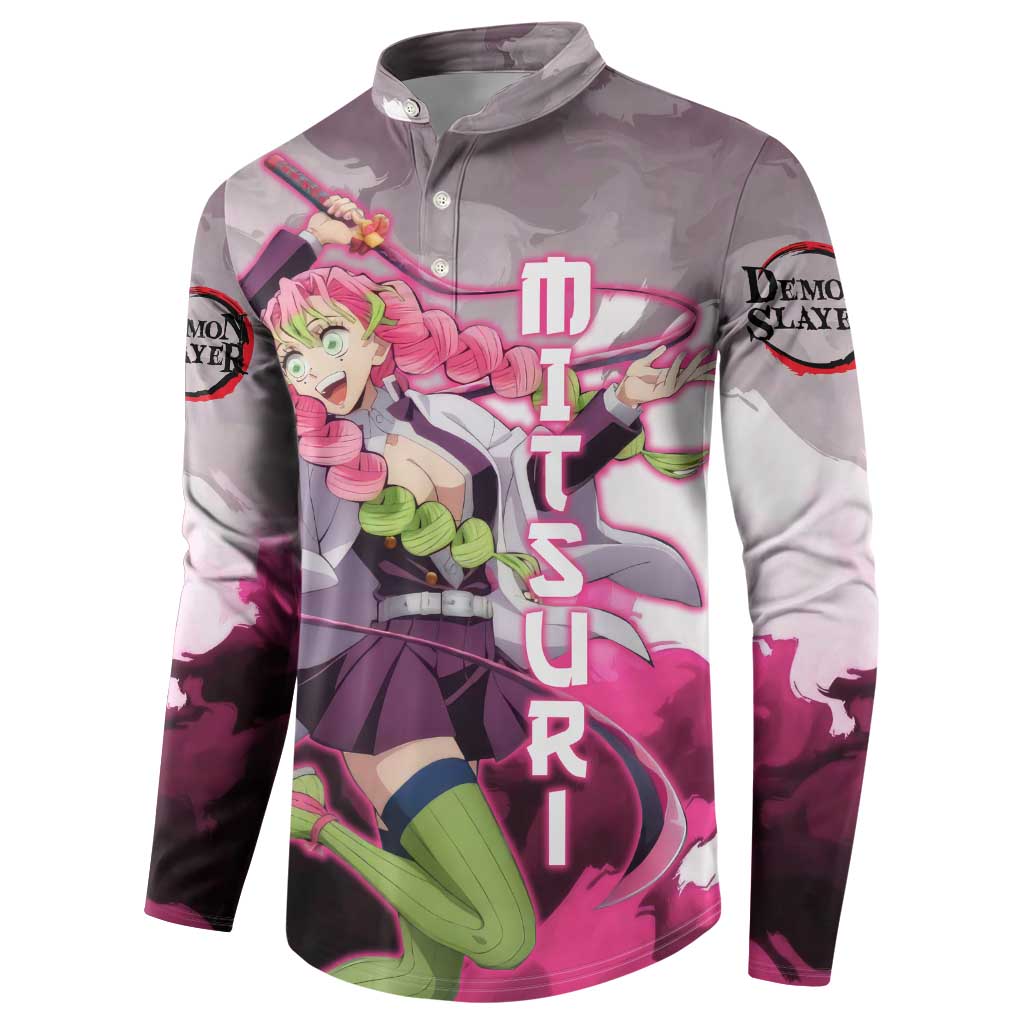 Mitsuri Kanroji - Demon Slayer Button Sweatshirt Anime Style