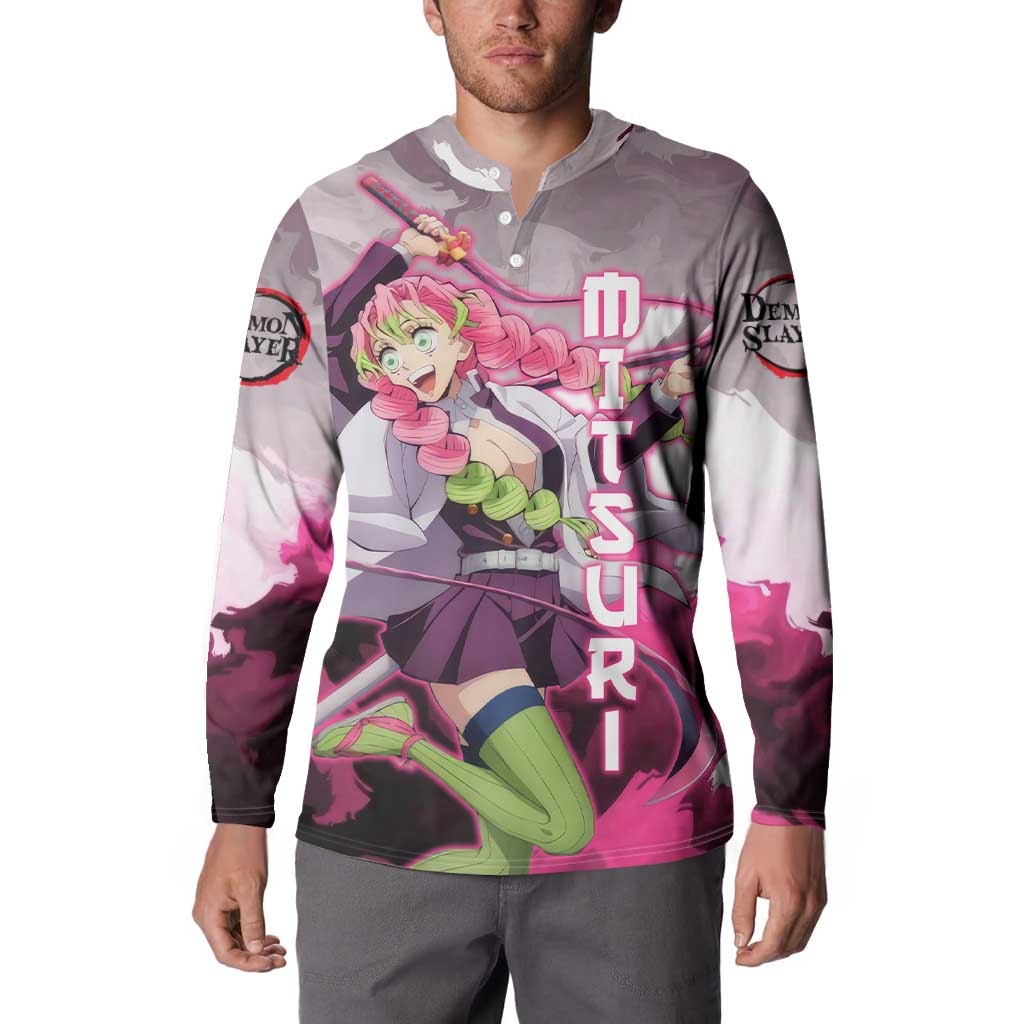 Mitsuri Kanroji - Demon Slayer Button Sweatshirt Anime Style