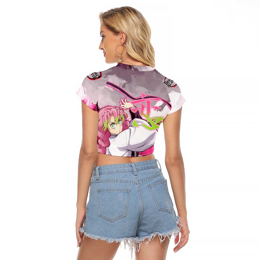 Mitsuri Kanroji - Demon Slayer Raglan Cropped T Shirt Anime Style