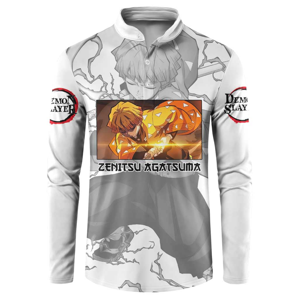 Zenitsu Agatsuma - Demon Slayer Button Sweatshirt Anime Style