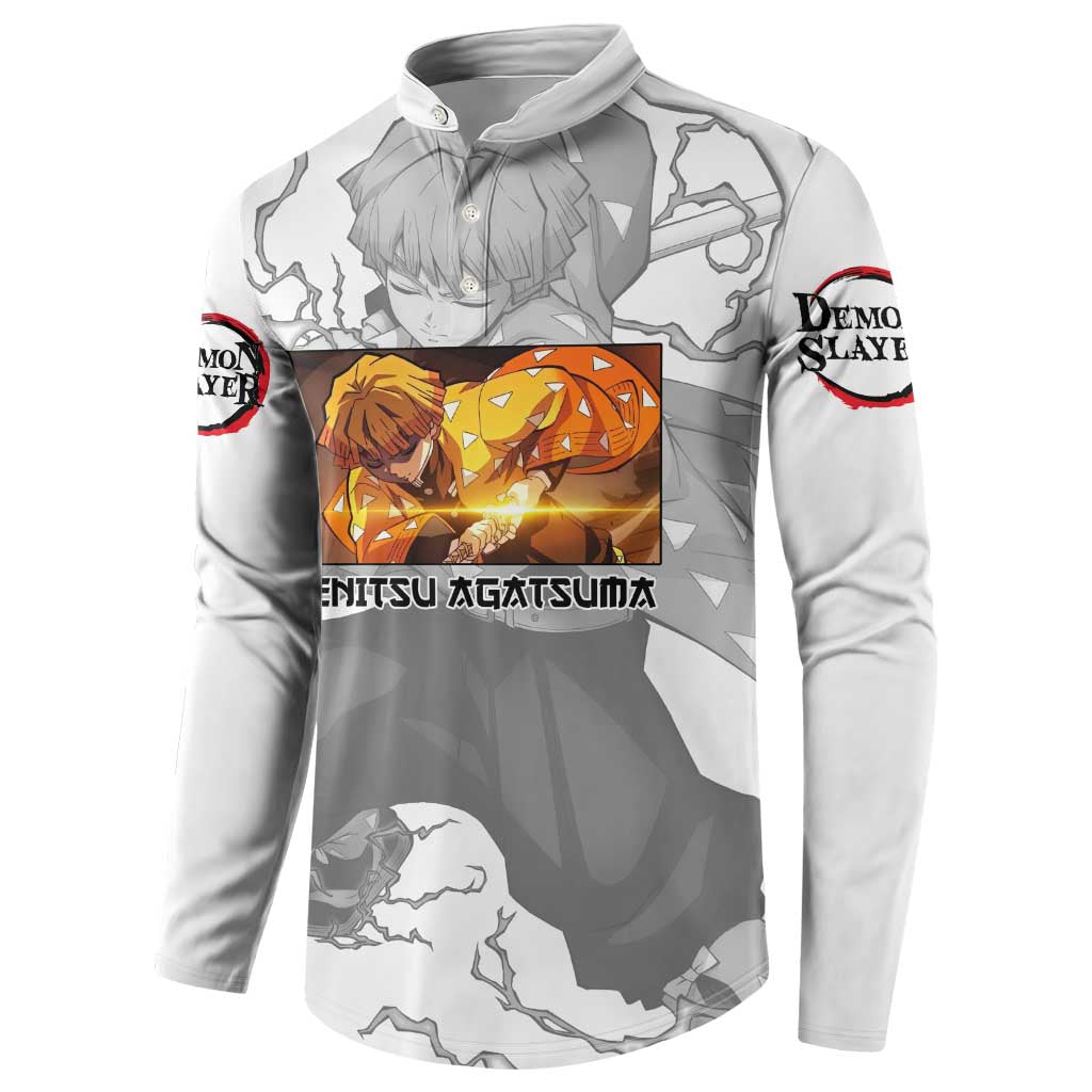 Zenitsu Agatsuma - Demon Slayer Button Sweatshirt Anime Style