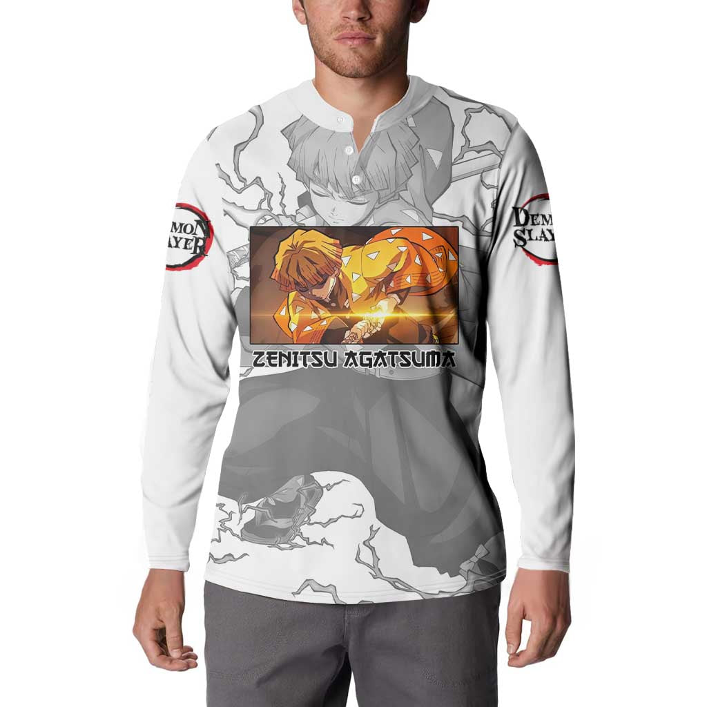 Zenitsu Agatsuma - Demon Slayer Button Sweatshirt Anime Style