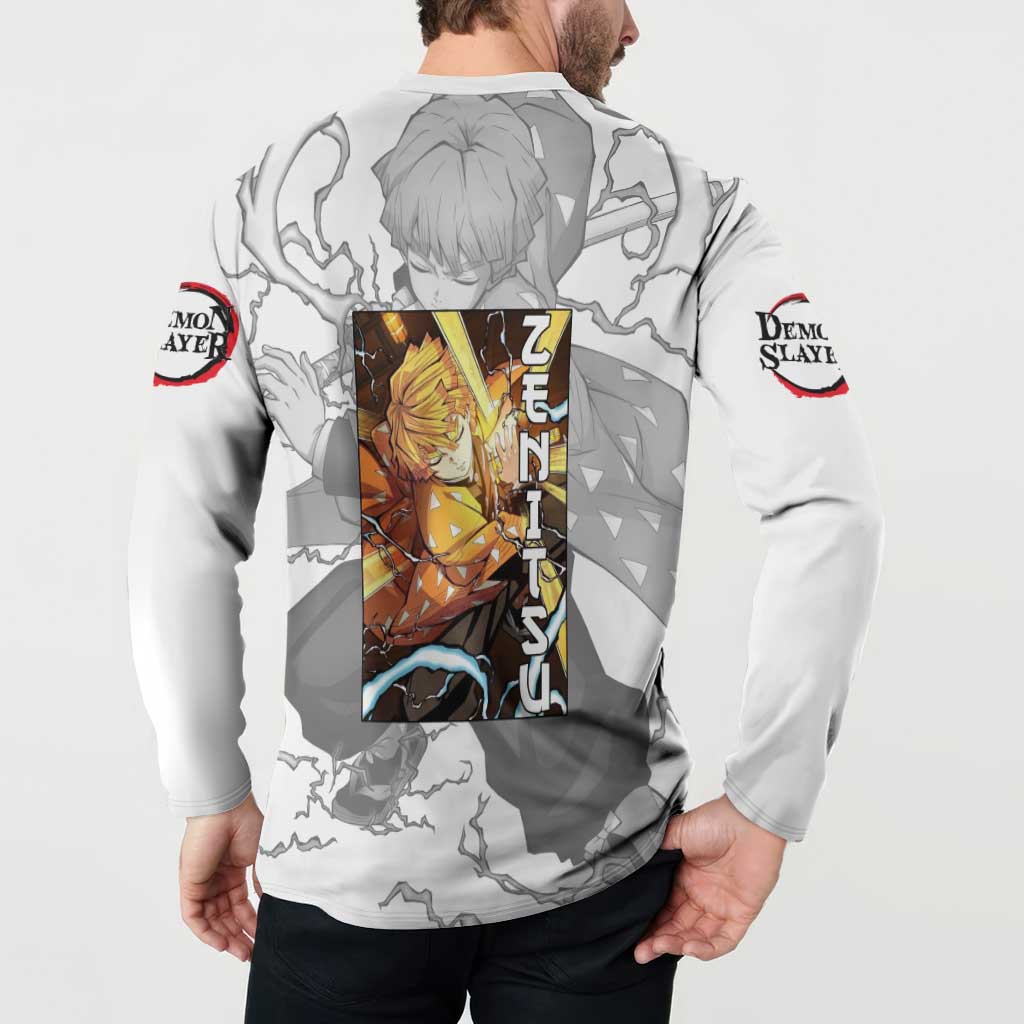 Zenitsu Agatsuma - Demon Slayer Button Sweatshirt Anime Style