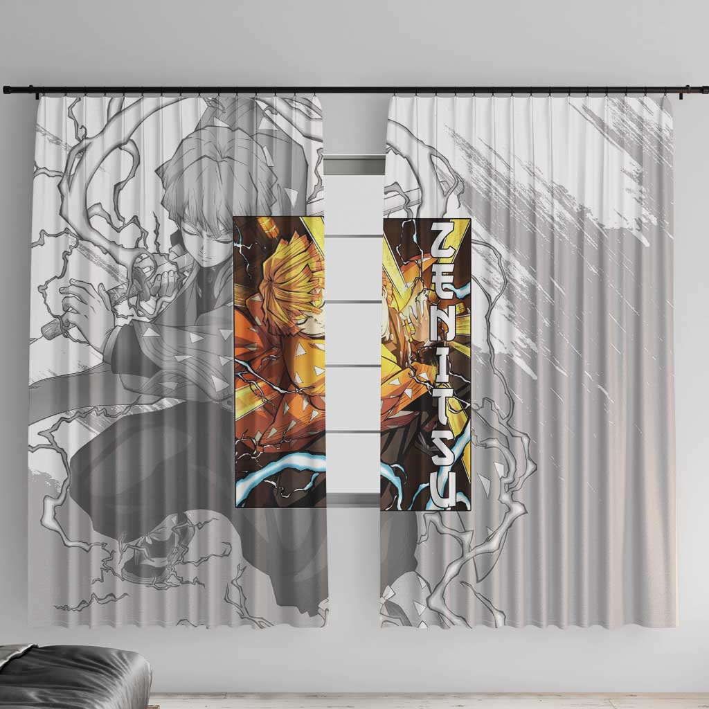 Zenitsu Agatsuma - Demon Slayer Window Curtain Anime Style