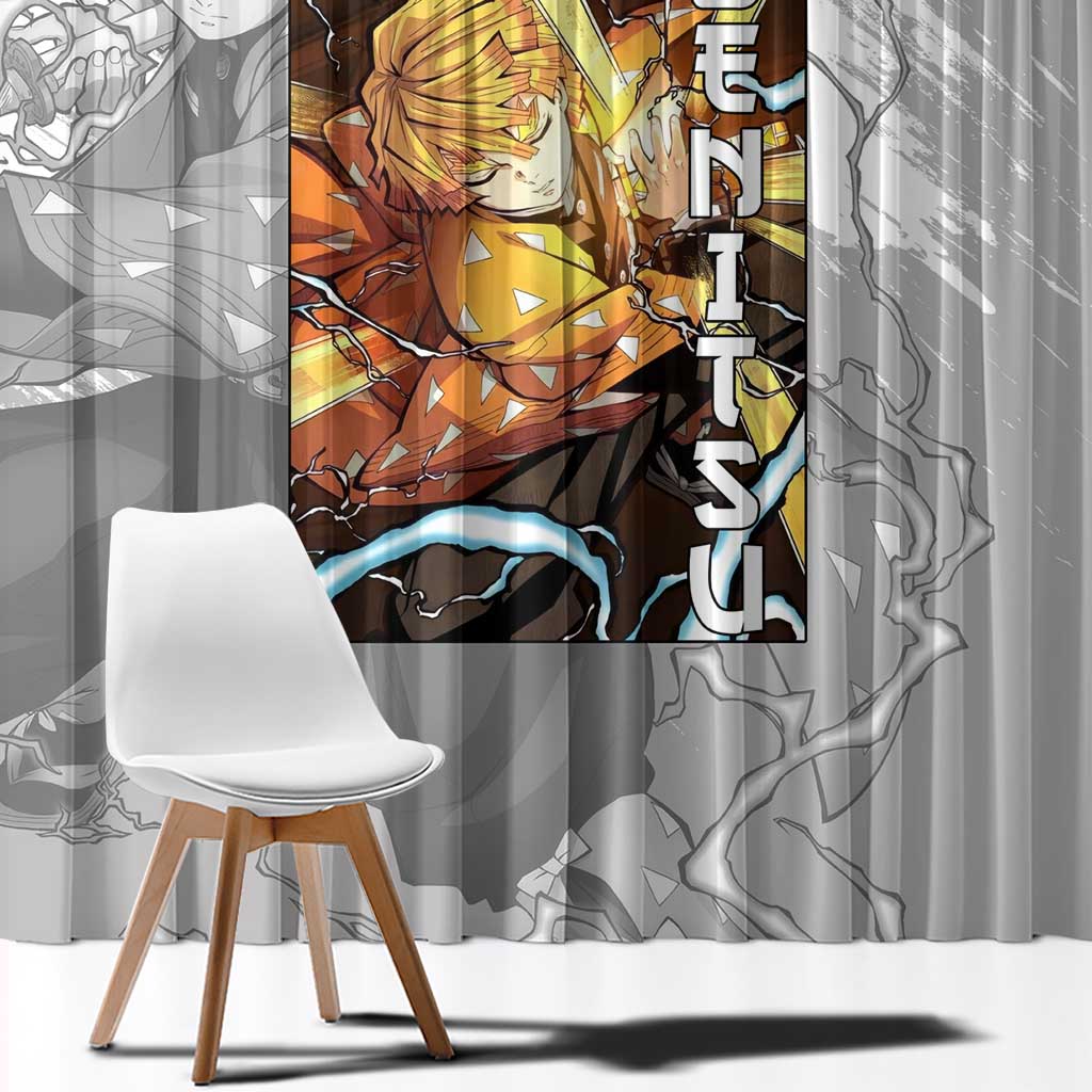 Zenitsu Agatsuma - Demon Slayer Window Curtain Anime Style