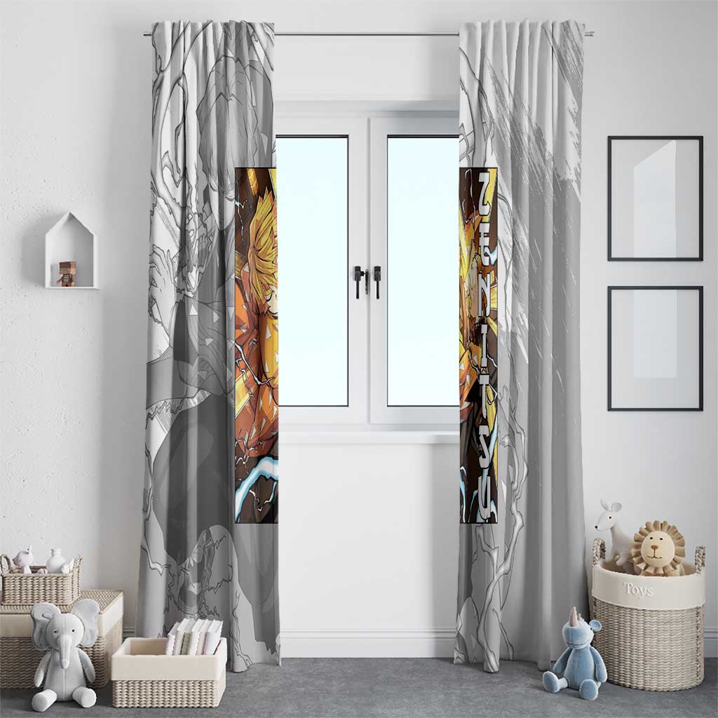 Zenitsu Agatsuma - Demon Slayer Window Curtain Anime Style