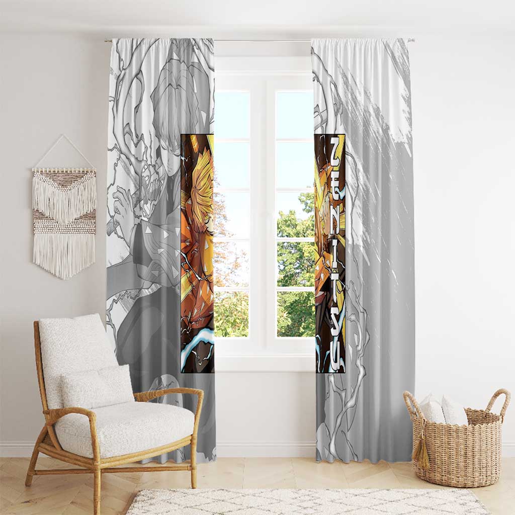 Zenitsu Agatsuma - Demon Slayer Window Curtain Anime Style
