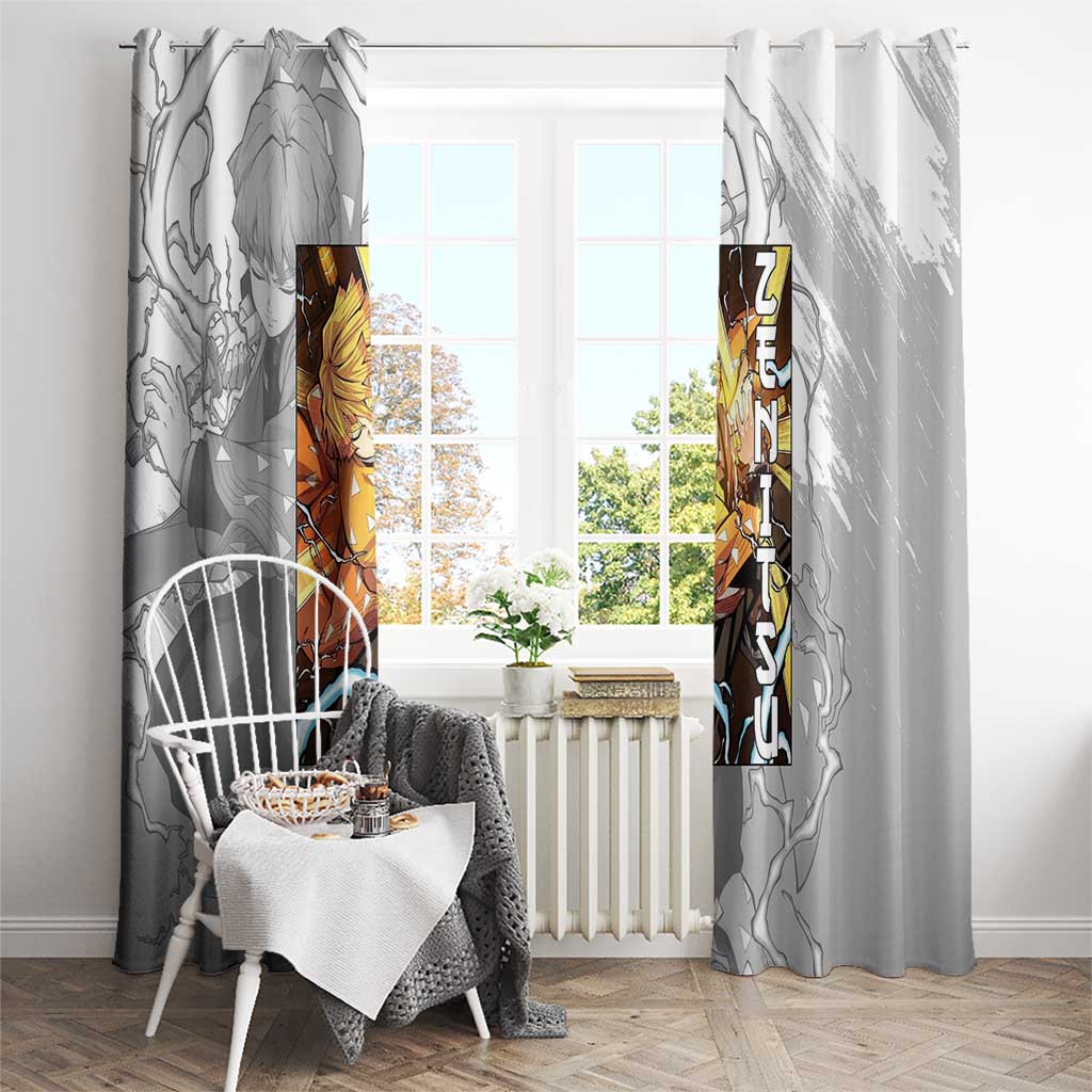 Zenitsu Agatsuma - Demon Slayer Window Curtain Anime Style