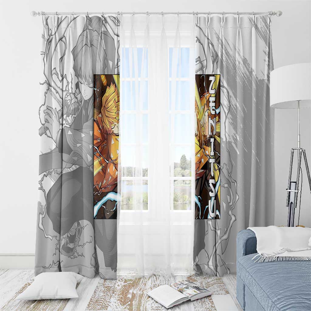 Zenitsu Agatsuma - Demon Slayer Window Curtain Anime Style