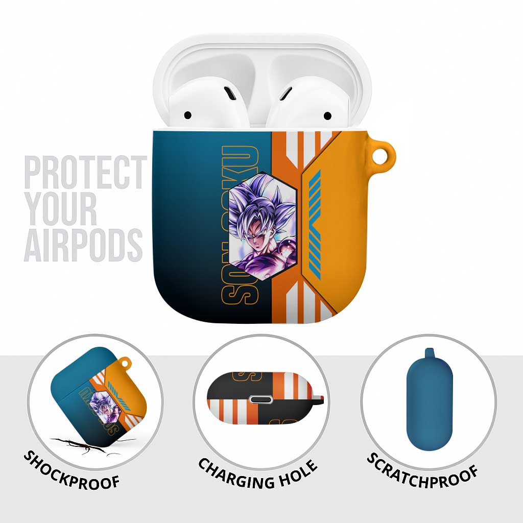 Son Goku from Dragon Ball AirPods Case with Orange Gi, Power Pose, and Energy Effect Design - The Mazicc
