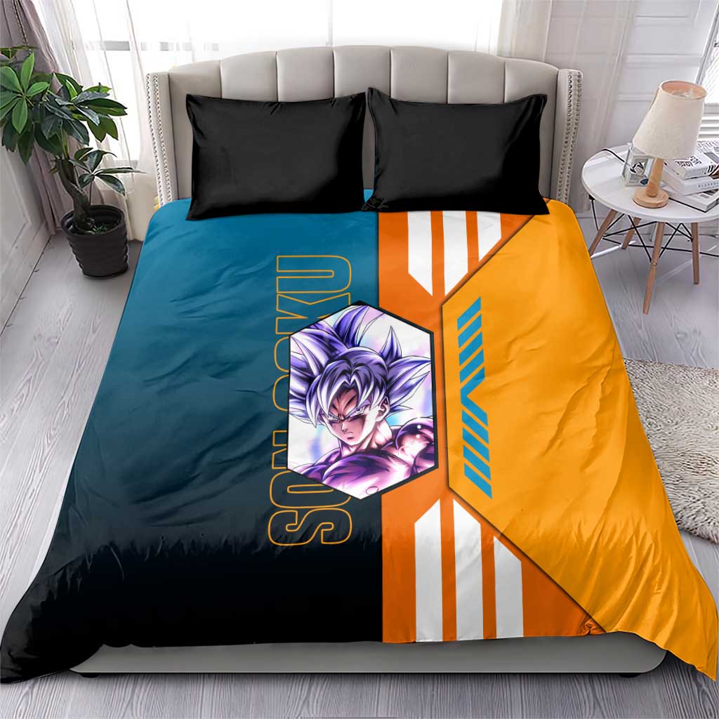 Son Goku from Dragon Ball Bedding Set with Orange Gi, Power Pose, and Energy Effect Design - The Mazicc