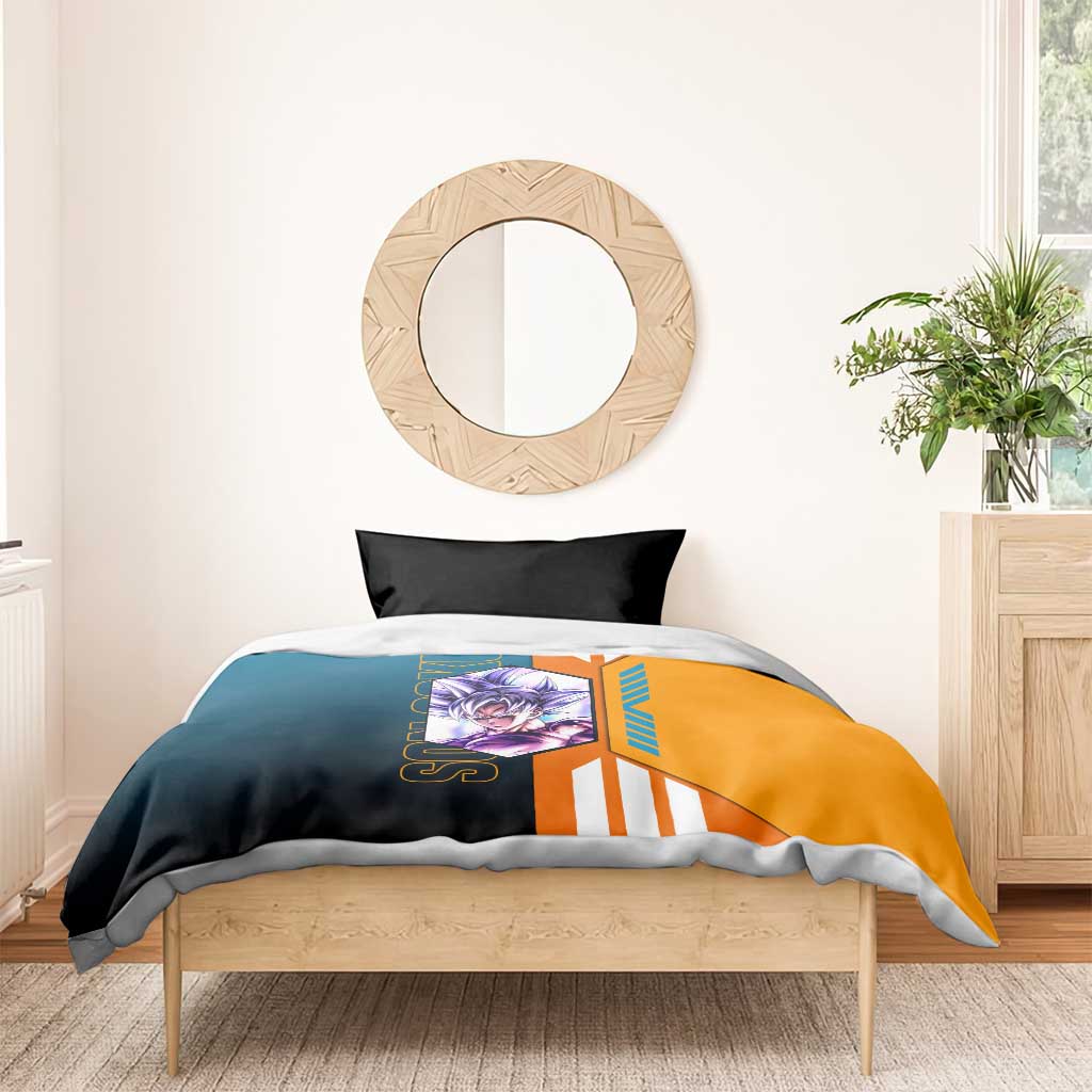 Son Goku from Dragon Ball Bedding Set with Orange Gi, Power Pose, and Energy Effect Design - The Mazicc