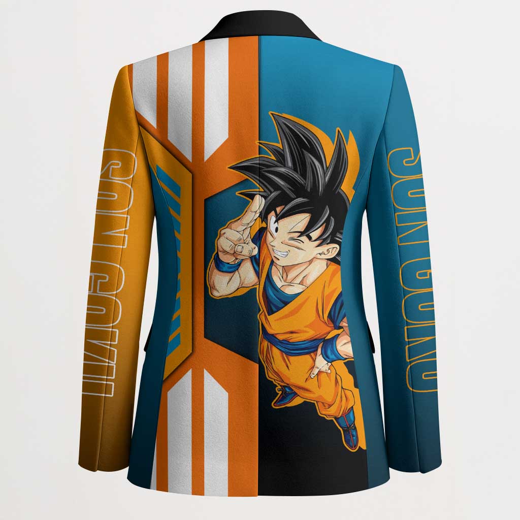 Son Goku from Dragon Ball Blazer with Orange Gi, Power Pose, and Energy Effect Design - The Mazicc