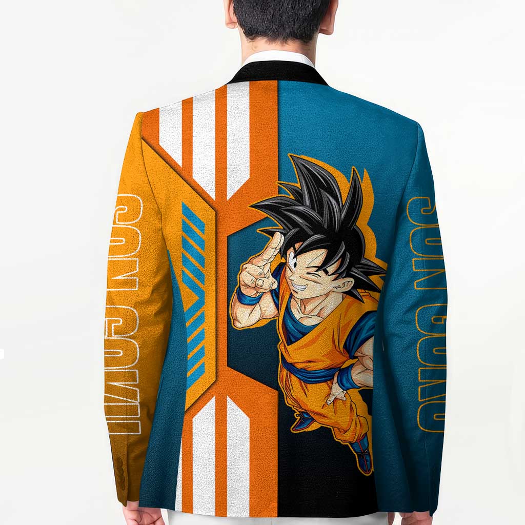 Son Goku from Dragon Ball Blazer with Orange Gi, Power Pose, and Energy Effect Design - The Mazicc