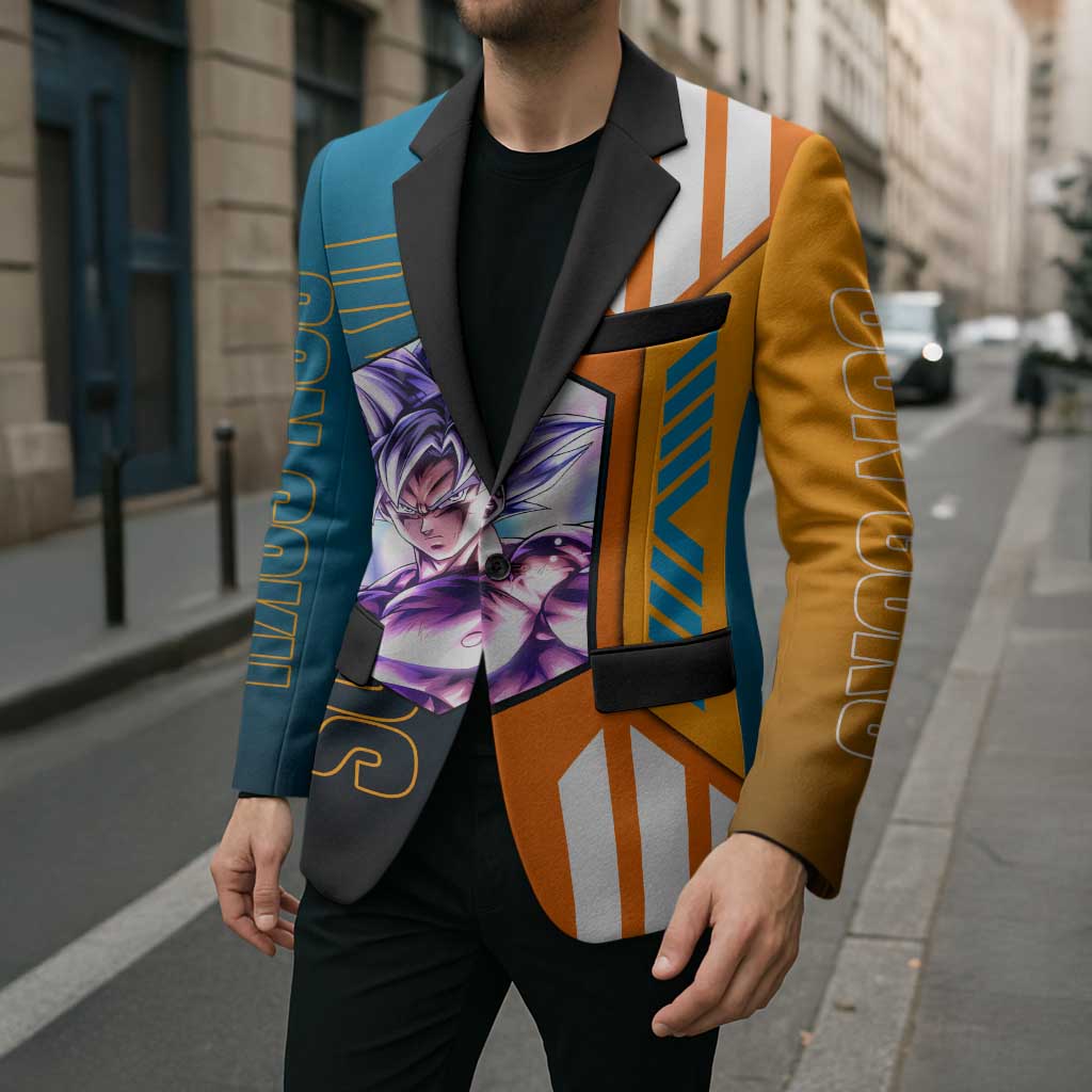 Son Goku from Dragon Ball Blazer with Orange Gi, Power Pose, and Energy Effect Design - The Mazicc