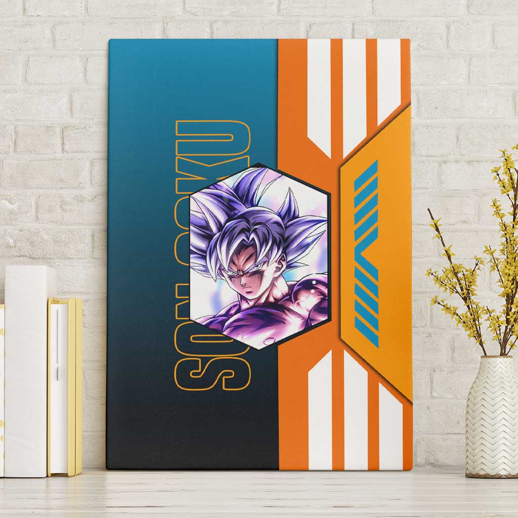 Son Goku from Dragon Ball Canvas Wall Art with Orange Gi, Power Pose, and Energy Effect Design - The Mazicc