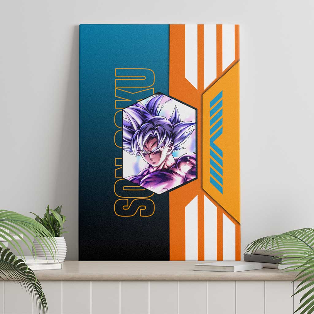 Son Goku from Dragon Ball Canvas Wall Art with Orange Gi, Power Pose, and Energy Effect Design - The Mazicc