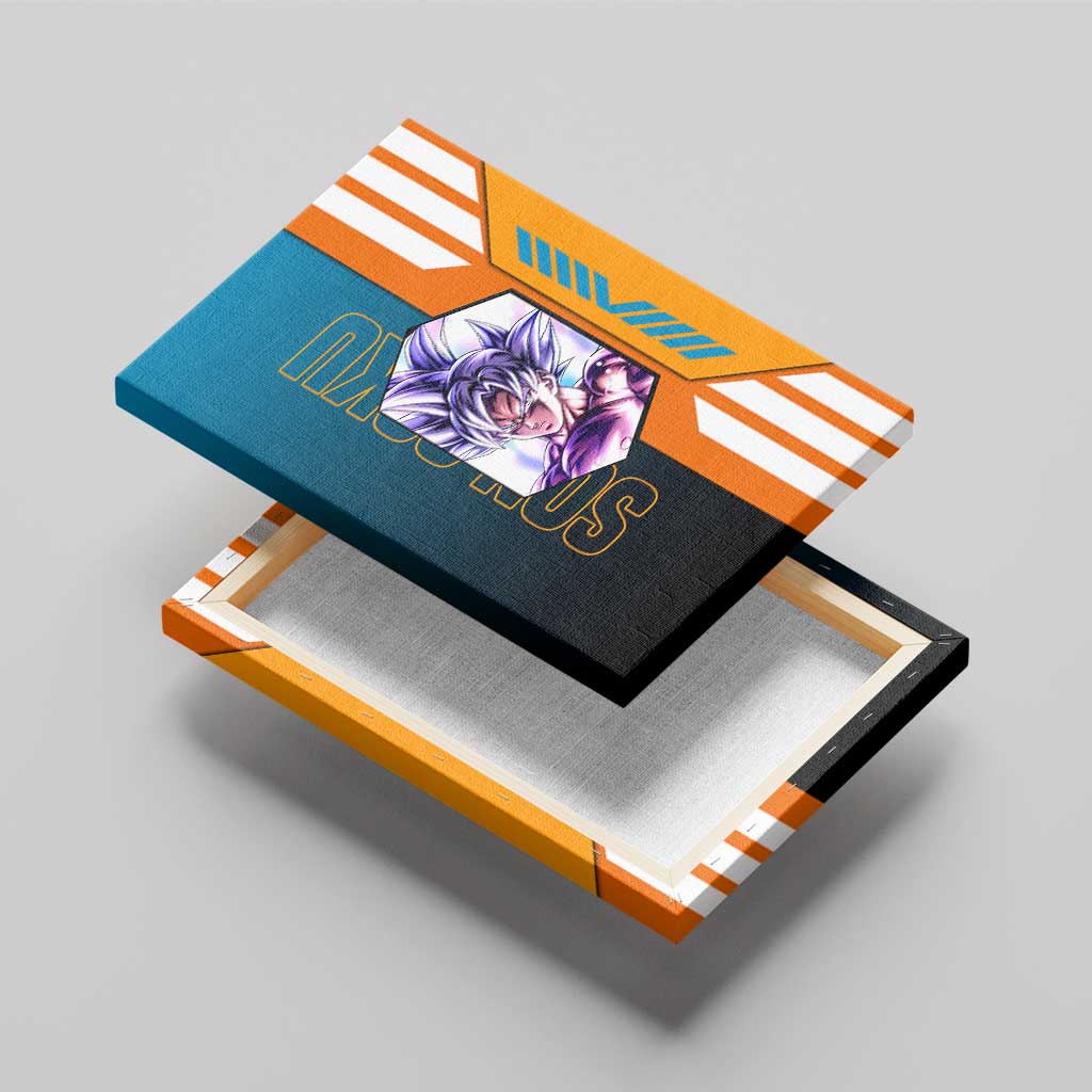 Son Goku from Dragon Ball Canvas Wall Art with Orange Gi, Power Pose, and Energy Effect Design - The Mazicc