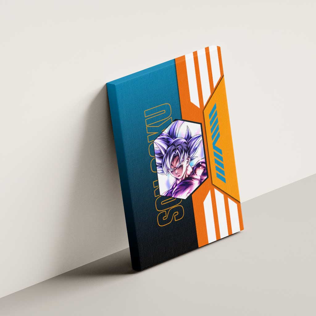Son Goku from Dragon Ball Canvas Wall Art with Orange Gi, Power Pose, and Energy Effect Design - The Mazicc