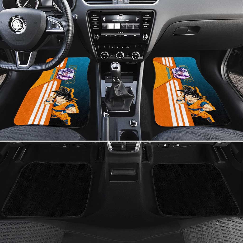 Son Goku from Dragon Ball Car Mats with Orange Gi, Power Pose, and Energy Effect Design - The Mazicc