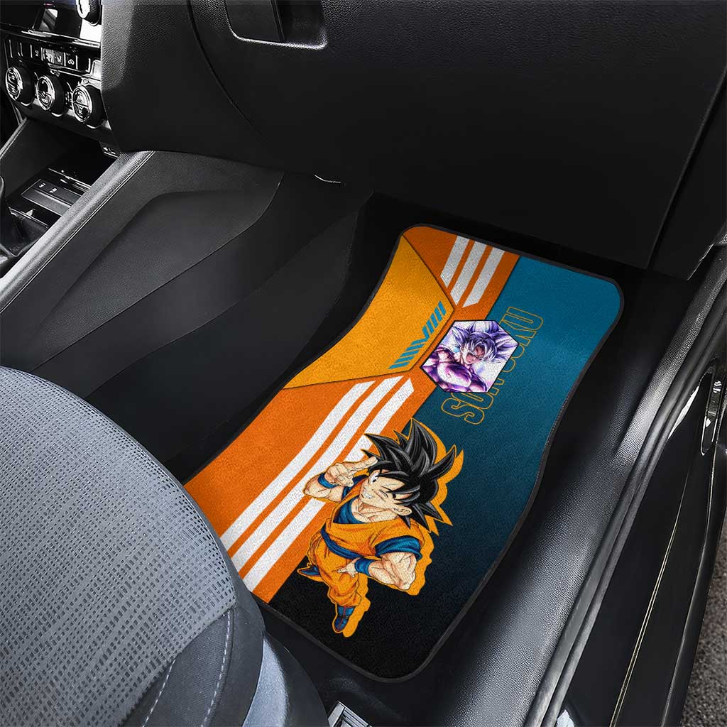 Son Goku from Dragon Ball Car Mats with Orange Gi, Power Pose, and Energy Effect Design - The Mazicc