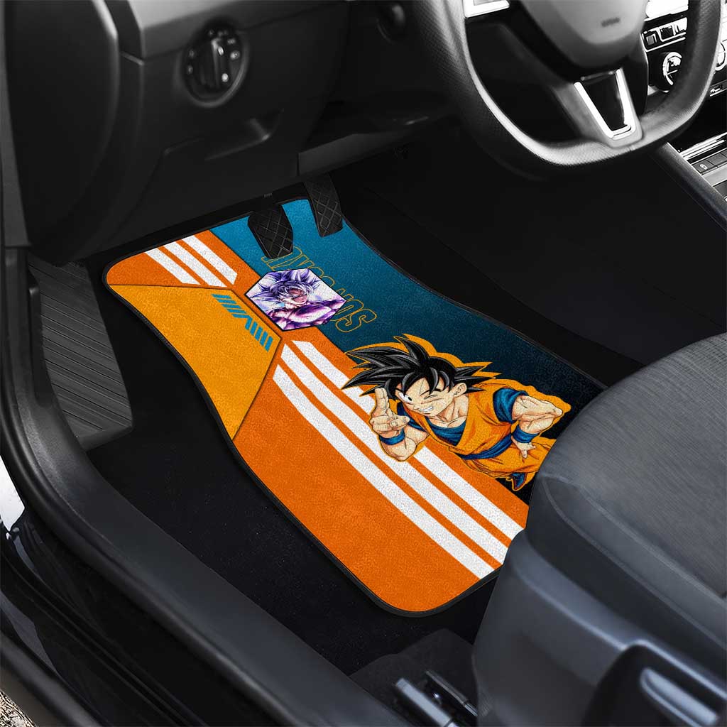 Son Goku from Dragon Ball Car Mats with Orange Gi, Power Pose, and Energy Effect Design - The Mazicc