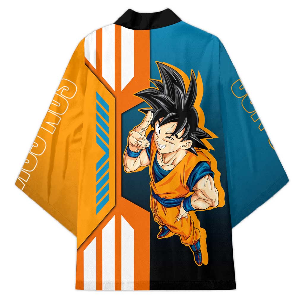 Son Goku from Dragon Ball Kimono with Orange Gi, Power Pose, and Energy Effect Design - The Mazicc