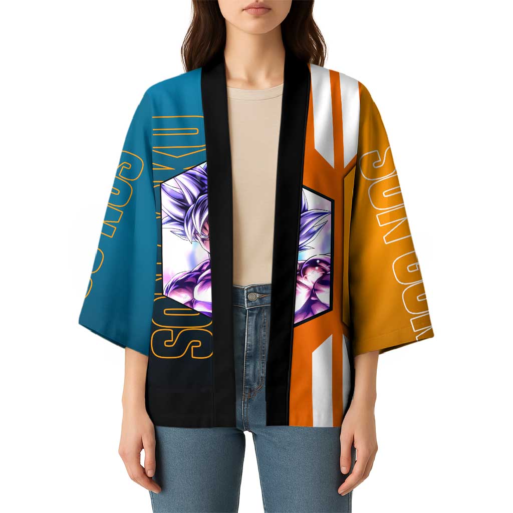 Son Goku from Dragon Ball Kimono with Orange Gi, Power Pose, and Energy Effect Design - The Mazicc