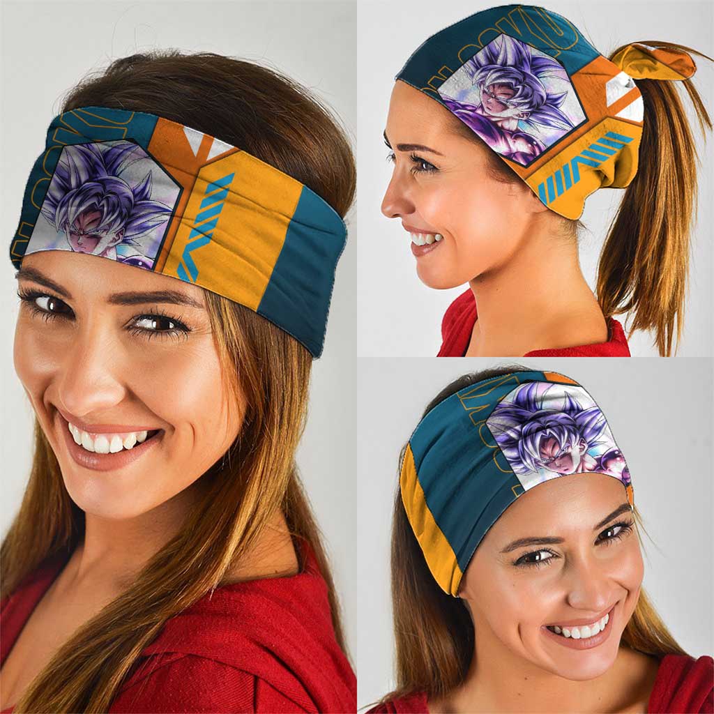 Son Goku from Dragon Ball Neck Gaiter with Orange Gi, Power Pose, and Energy Effect Design - The Mazicc