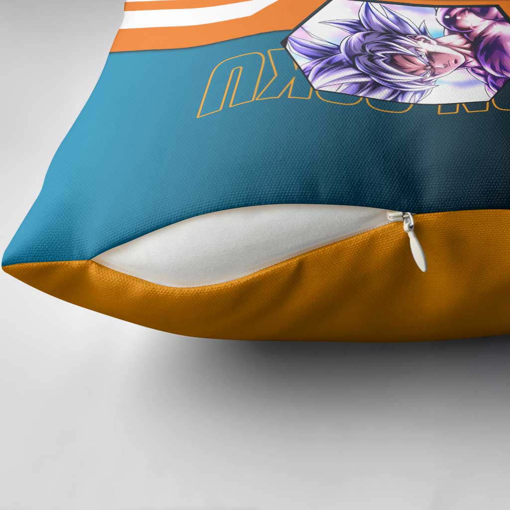 Son Goku from Dragon Ball Pillow Cover with Orange Gi, Power Pose, and Energy Effect Design - The Mazicc