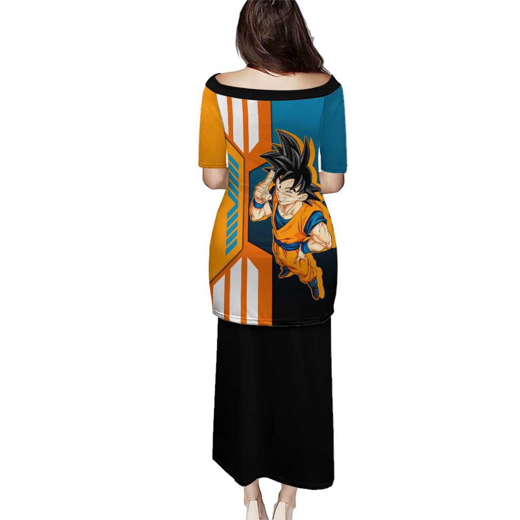 Son Goku from Dragon Ball Puletasi with Orange Gi, Power Pose, and Energy Effect Design - The Mazicc