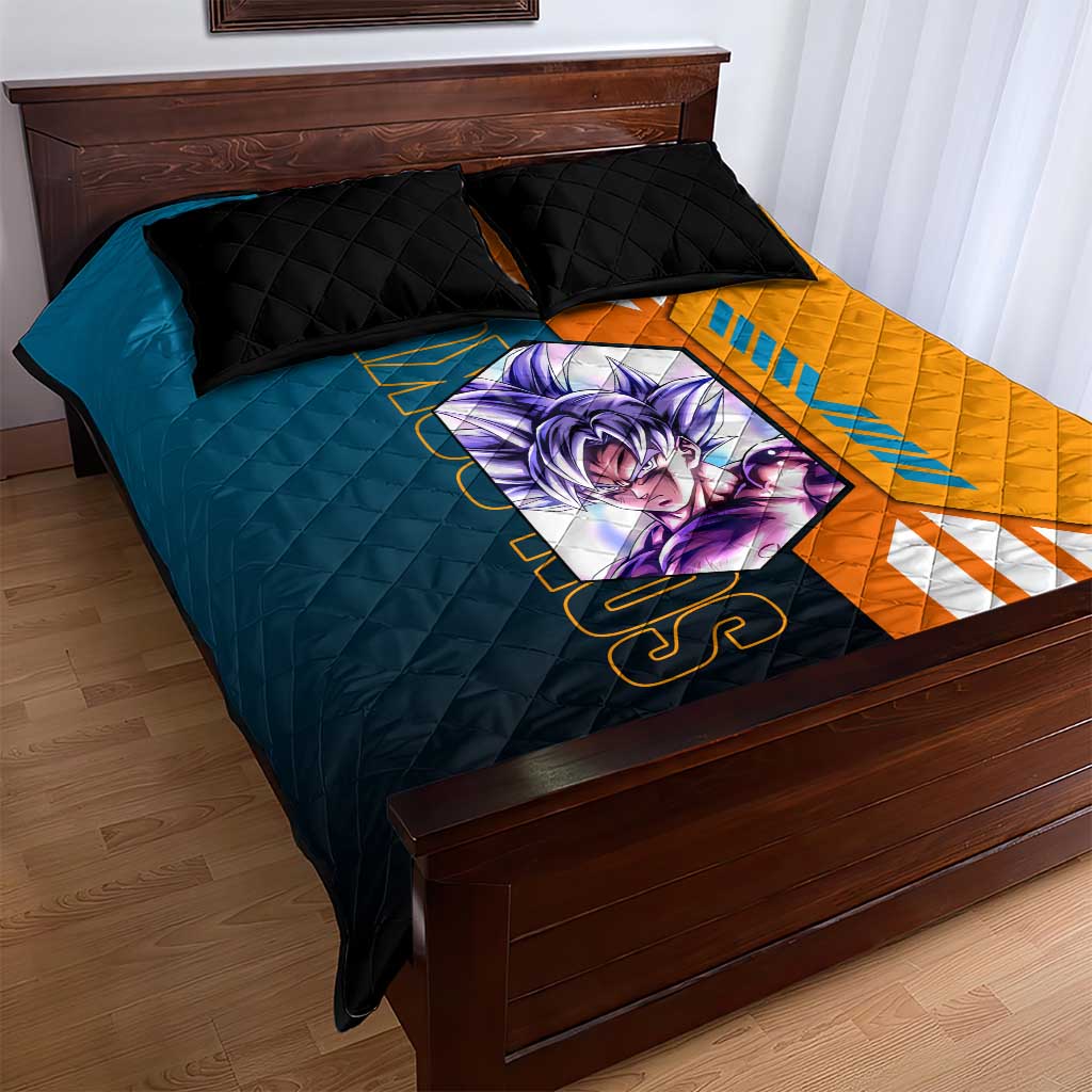 Son Goku from Dragon Ball Quilt Bed Set with Orange Gi, Power Pose, and Energy Effect Design - The Mazicc