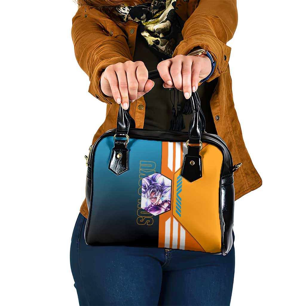 Son Goku from Dragon Ball Shoulder Handbag with Orange Gi, Power Pose, and Energy Effect Design - The Mazicc