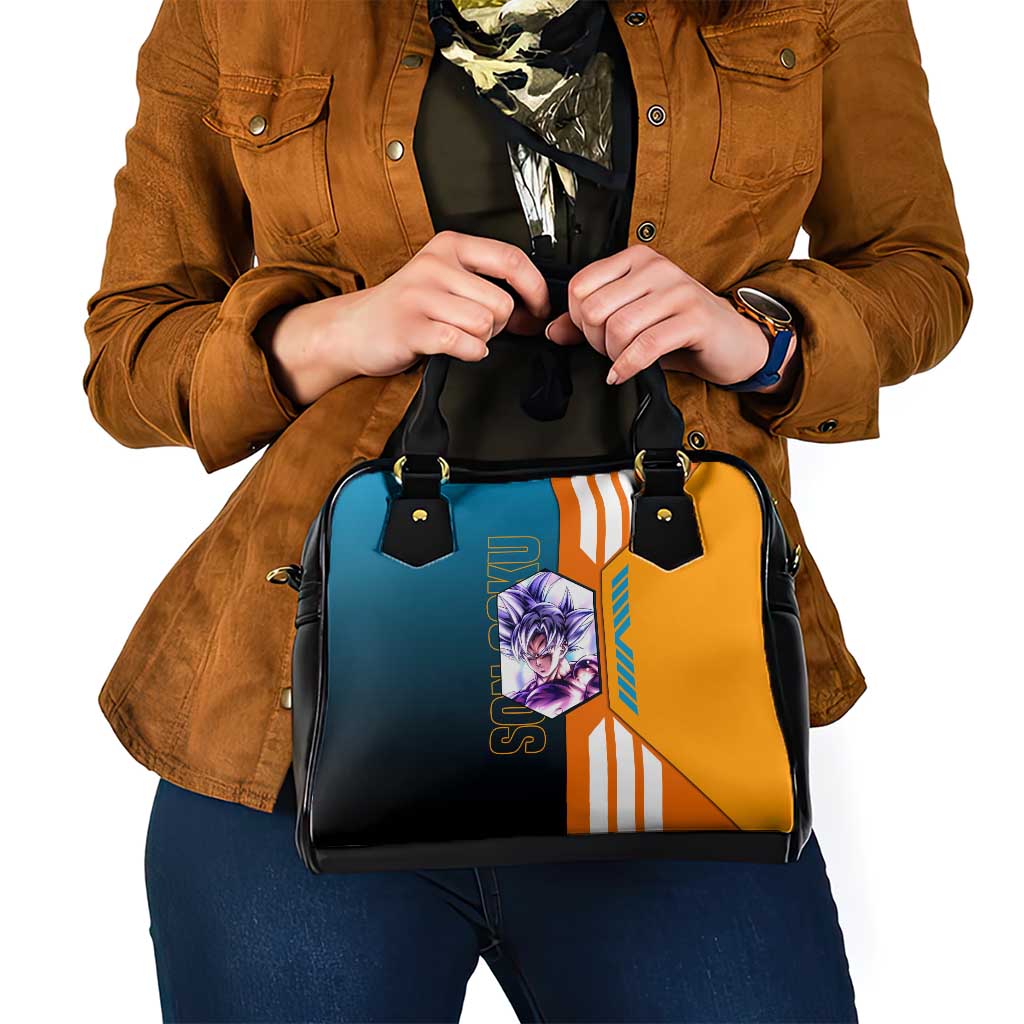 Son Goku from Dragon Ball Shoulder Handbag with Orange Gi, Power Pose, and Energy Effect Design - The Mazicc