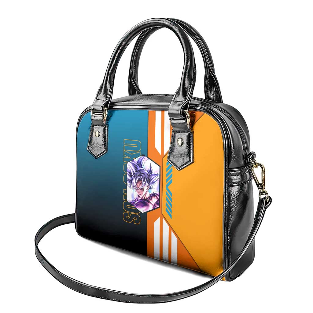Son Goku from Dragon Ball Shoulder Handbag with Orange Gi, Power Pose, and Energy Effect Design - The Mazicc