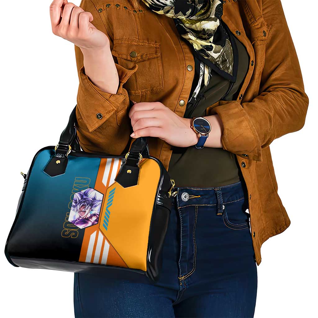 Son Goku from Dragon Ball Shoulder Handbag with Orange Gi, Power Pose, and Energy Effect Design - The Mazicc
