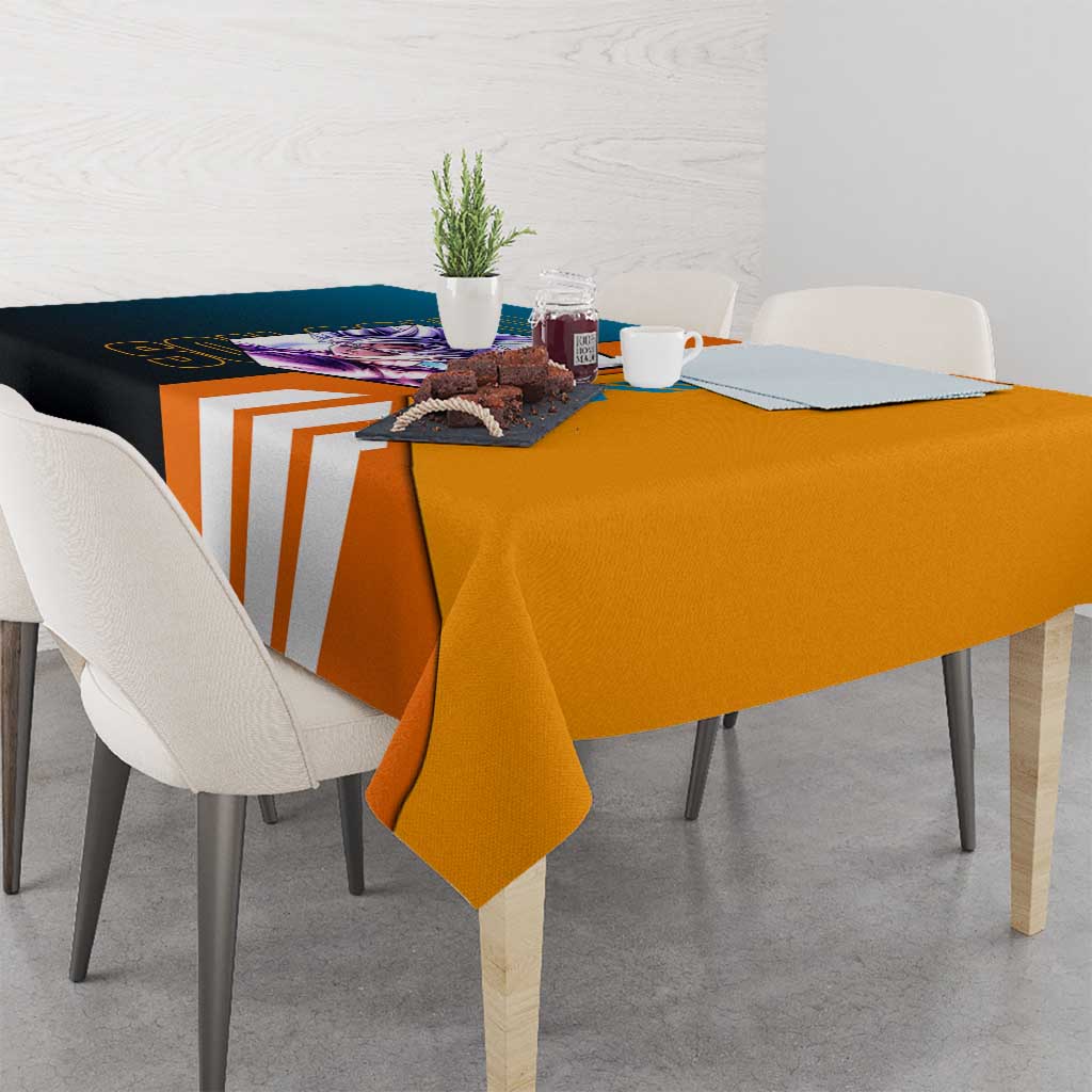 Son Goku from Dragon Ball Tablecloth with Orange Gi, Power Pose, and Energy Effect Design - The Mazicc