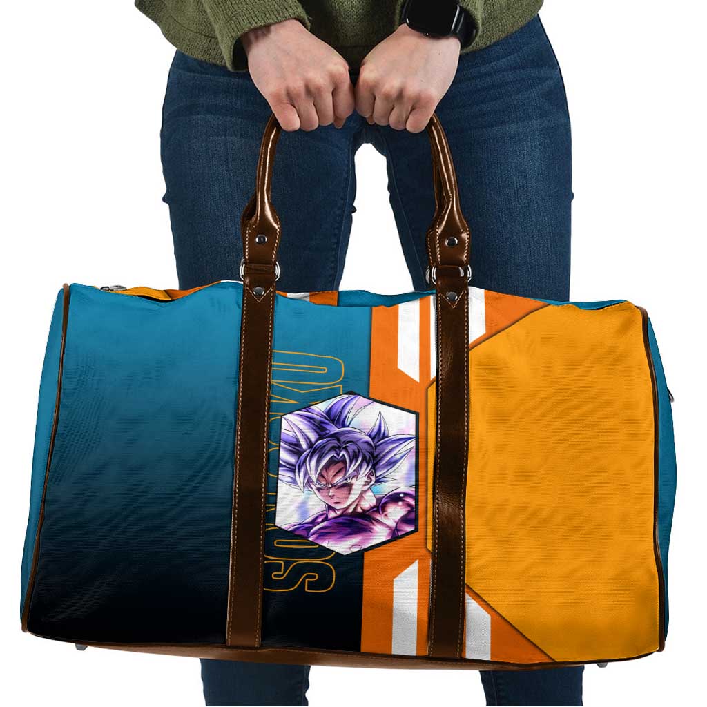 Son Goku from Dragon Ball Travel Bag with Orange Gi, Power Pose, and Energy Effect Design - The Mazicc
