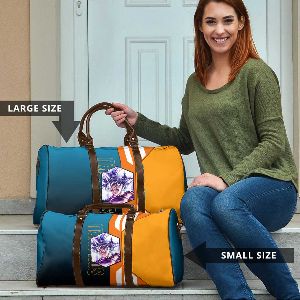 Son Goku from Dragon Ball Travel Bag with Orange Gi, Power Pose, and Energy Effect Design - The Mazicc