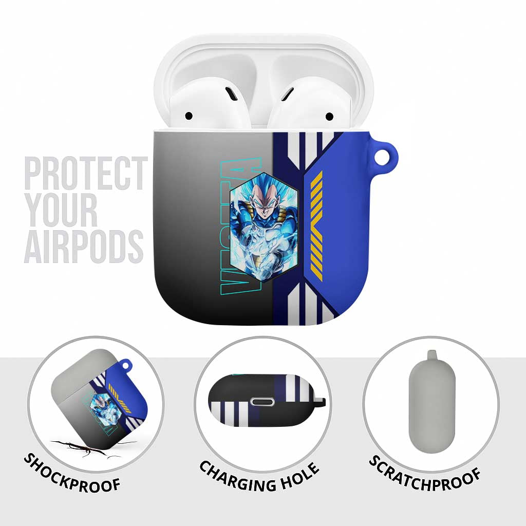 Vegeta from Dragon Ball AirPods Case with Super Saiyan Blue Form and Action Pose Design - The Mazicc