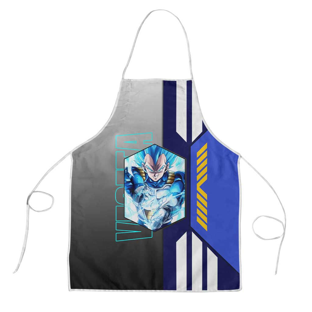 Vegeta from Dragon Ball Apron with Super Saiyan Blue Form and Action Pose Design - The Mazicc