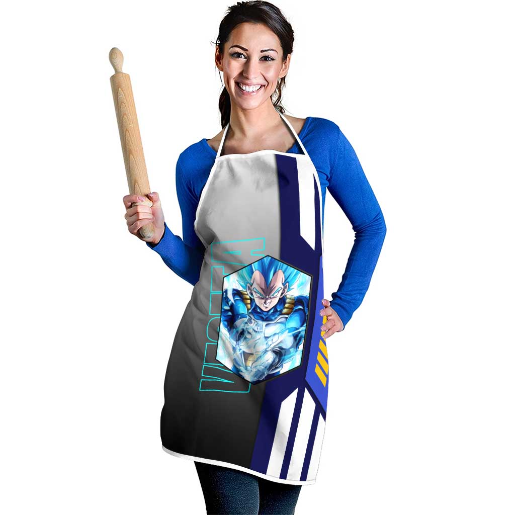 Vegeta from Dragon Ball Apron with Super Saiyan Blue Form and Action Pose Design - The Mazicc