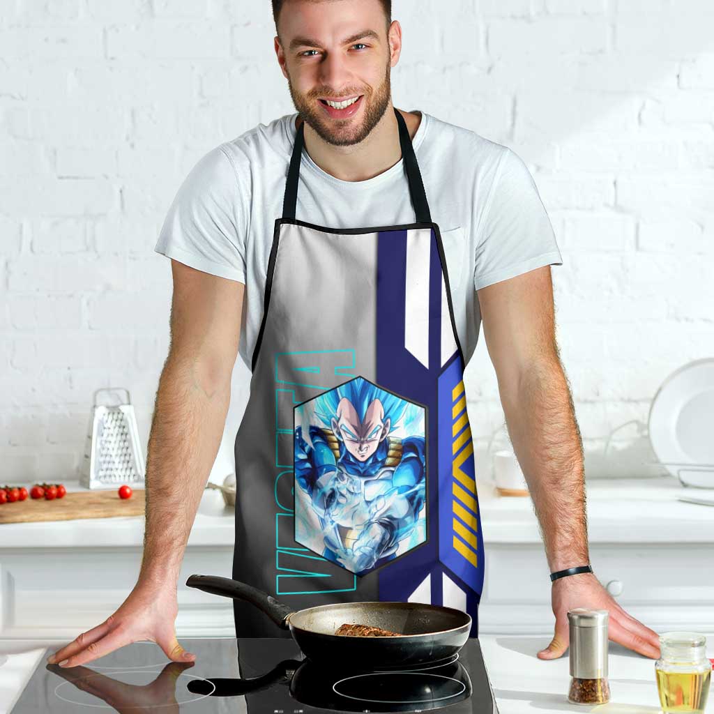 Vegeta from Dragon Ball Apron with Super Saiyan Blue Form and Action Pose Design - The Mazicc