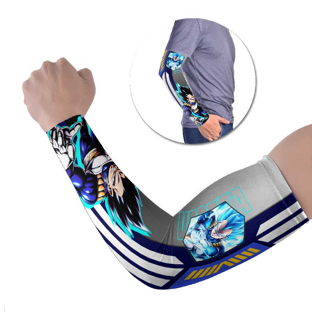 Vegeta from Dragon Ball Arm Sleeves with Super Saiyan Blue Form and Action Pose Design - The Mazicc