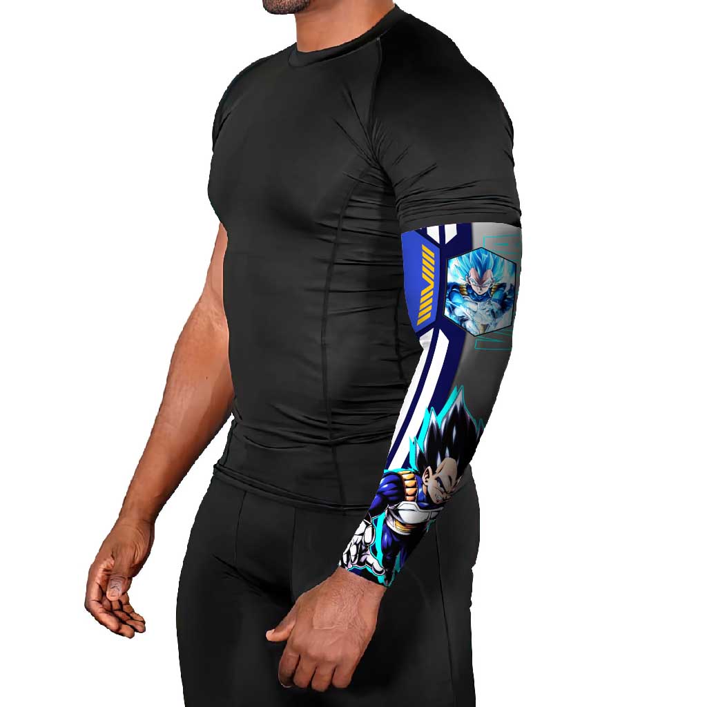 Vegeta from Dragon Ball Arm Sleeves with Super Saiyan Blue Form and Action Pose Design - The Mazicc