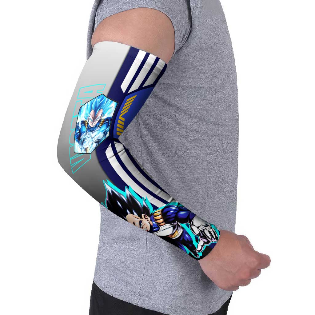 Vegeta from Dragon Ball Arm Sleeves with Super Saiyan Blue Form and Action Pose Design - The Mazicc