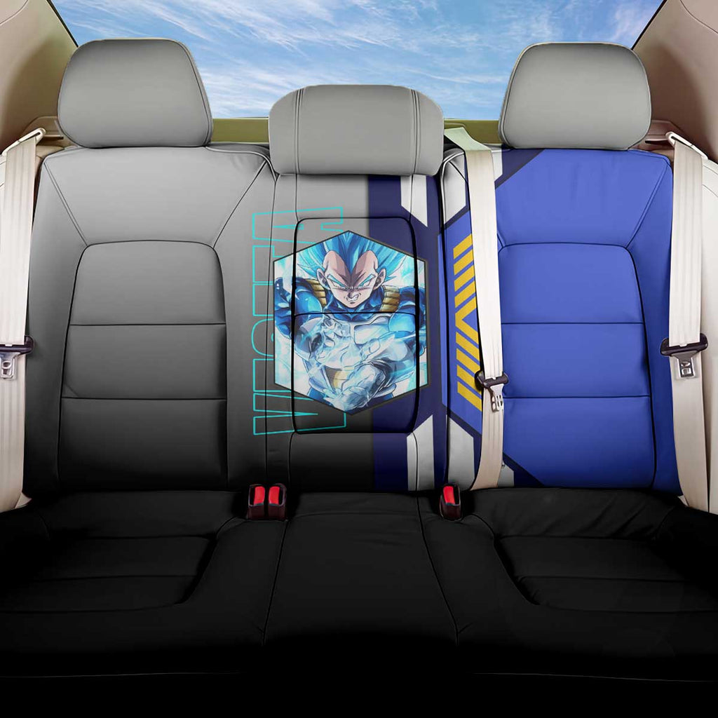 Vegeta from Dragon Ball Back Car Seat Cover with Super Saiyan Blue Form and Action Pose Design - The Mazicc