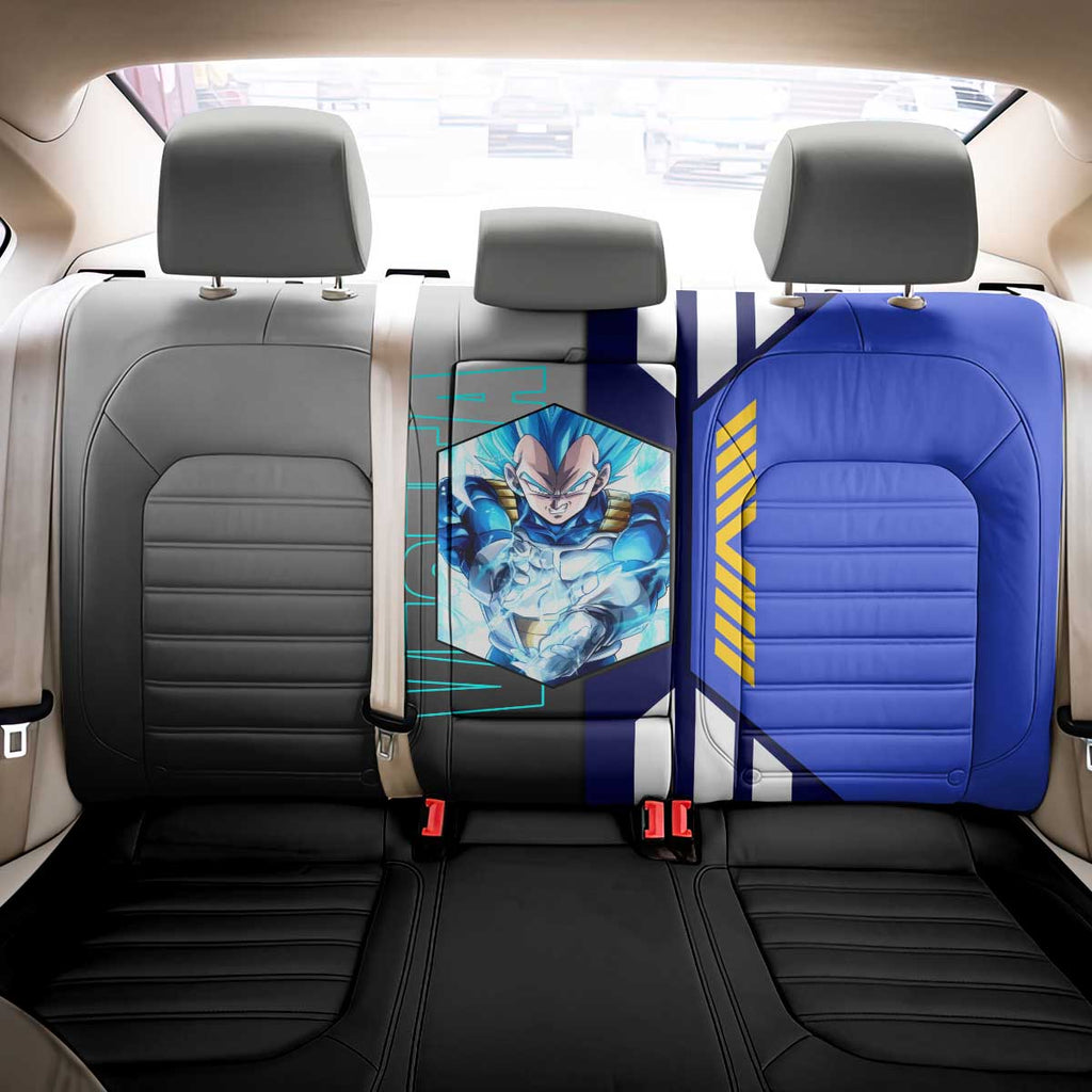 Vegeta from Dragon Ball Back Car Seat Cover with Super Saiyan Blue Form and Action Pose Design - The Mazicc