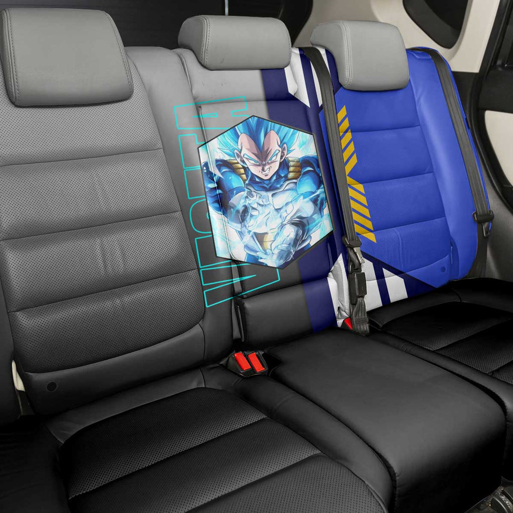 Vegeta from Dragon Ball Back Car Seat Cover with Super Saiyan Blue Form and Action Pose Design - The Mazicc